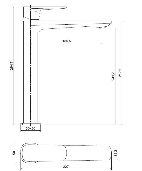 Cersanit Larga - rysunek techniczny