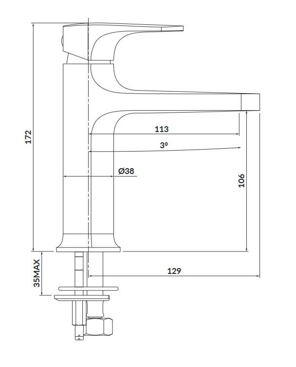Cersanit Inverto - rysunek techniczny