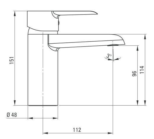 Deante - rysunek techniczny