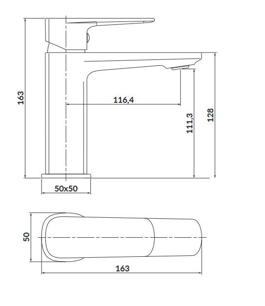 Cersanit Larga - rysunek techniczny