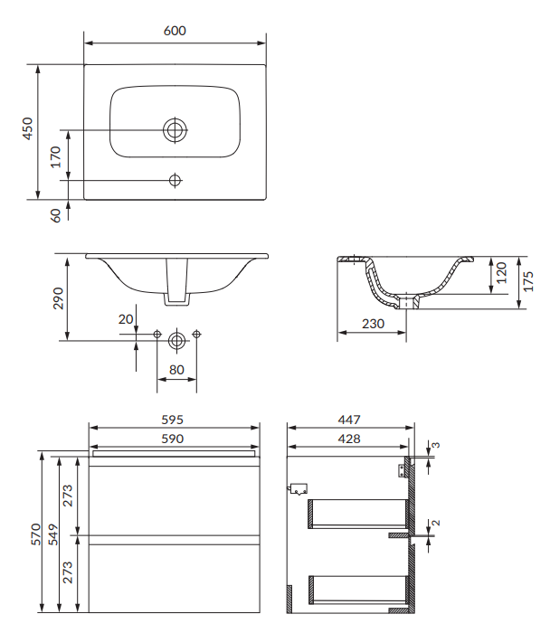 Cersanit - rysunek techniczny