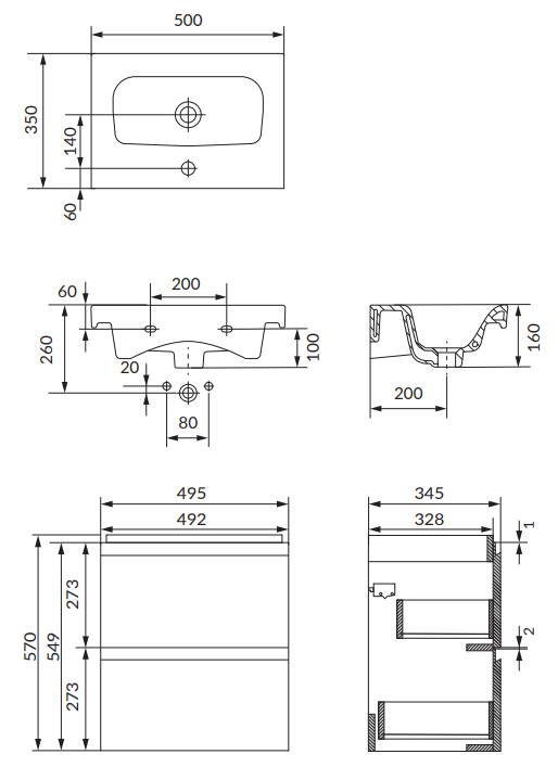 Cersanit - rysunek techniczny