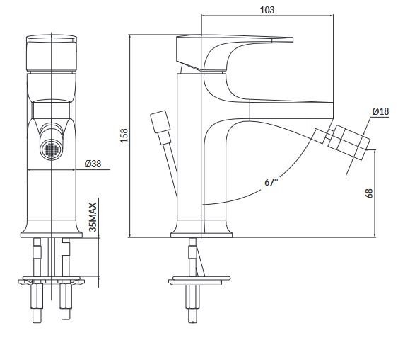Cersanit Inverto - rysunek techniczny