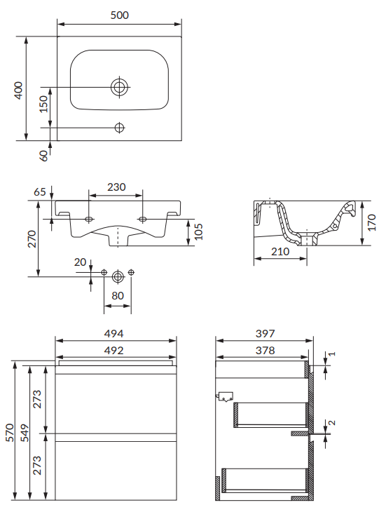 Cersanit - rysunek techniczny