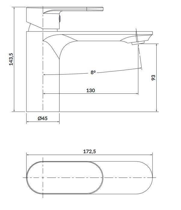 Cersanit Crea - rysunek techniczny