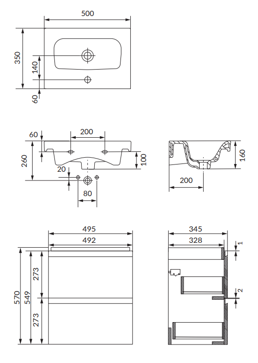 Cersanit - rysunek techniczny