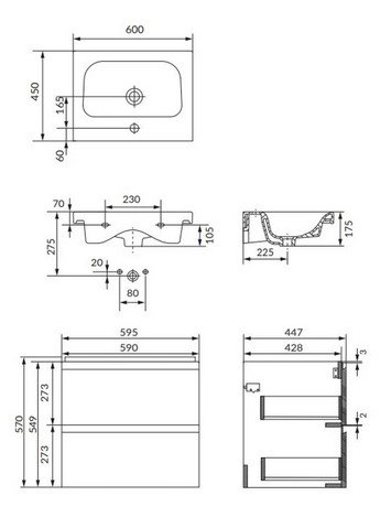 Cersanit - rysunek techniczny