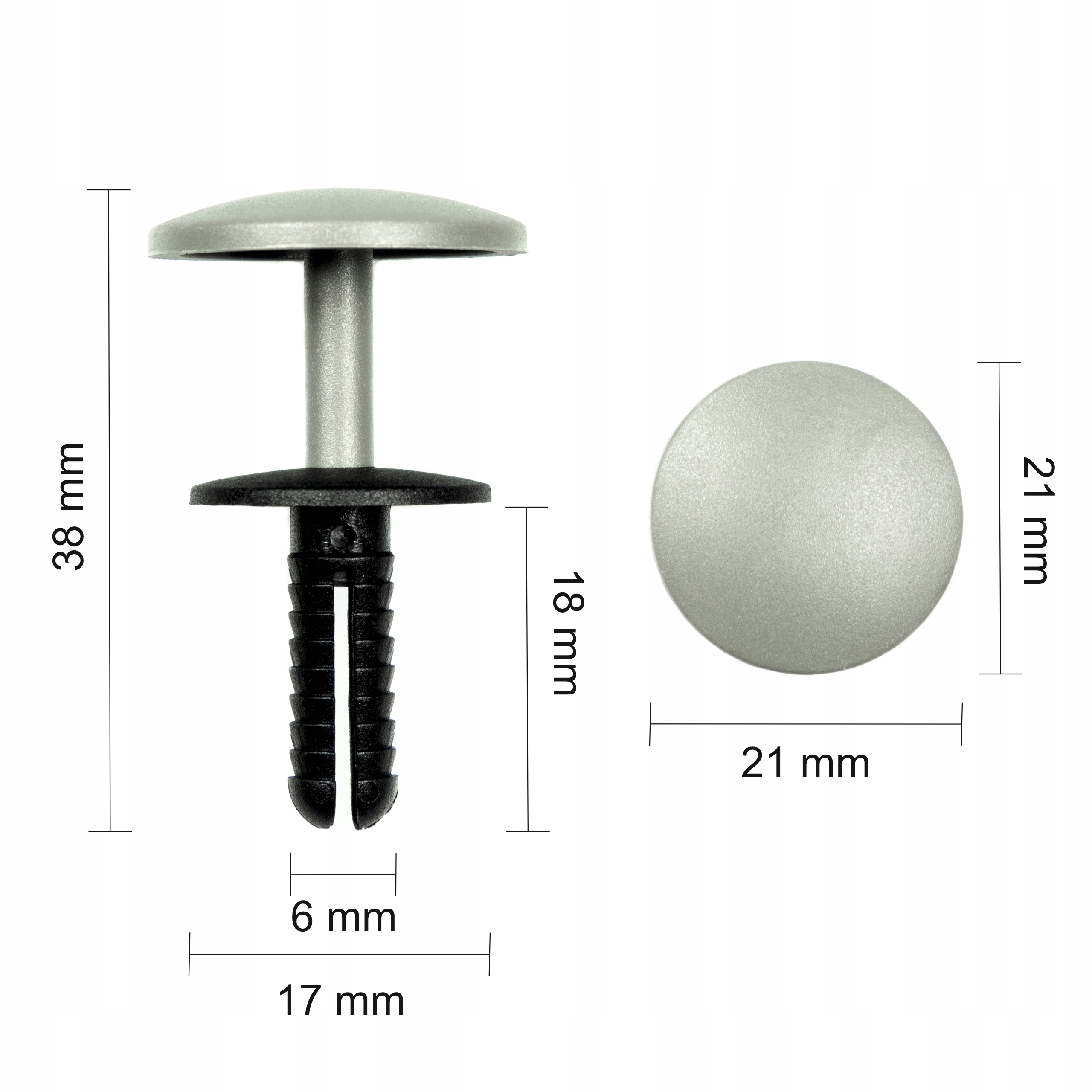 Zdjęcie AWparts KOŁEK ROZPOROWY 6 mm SZARY UNIWERSALNY