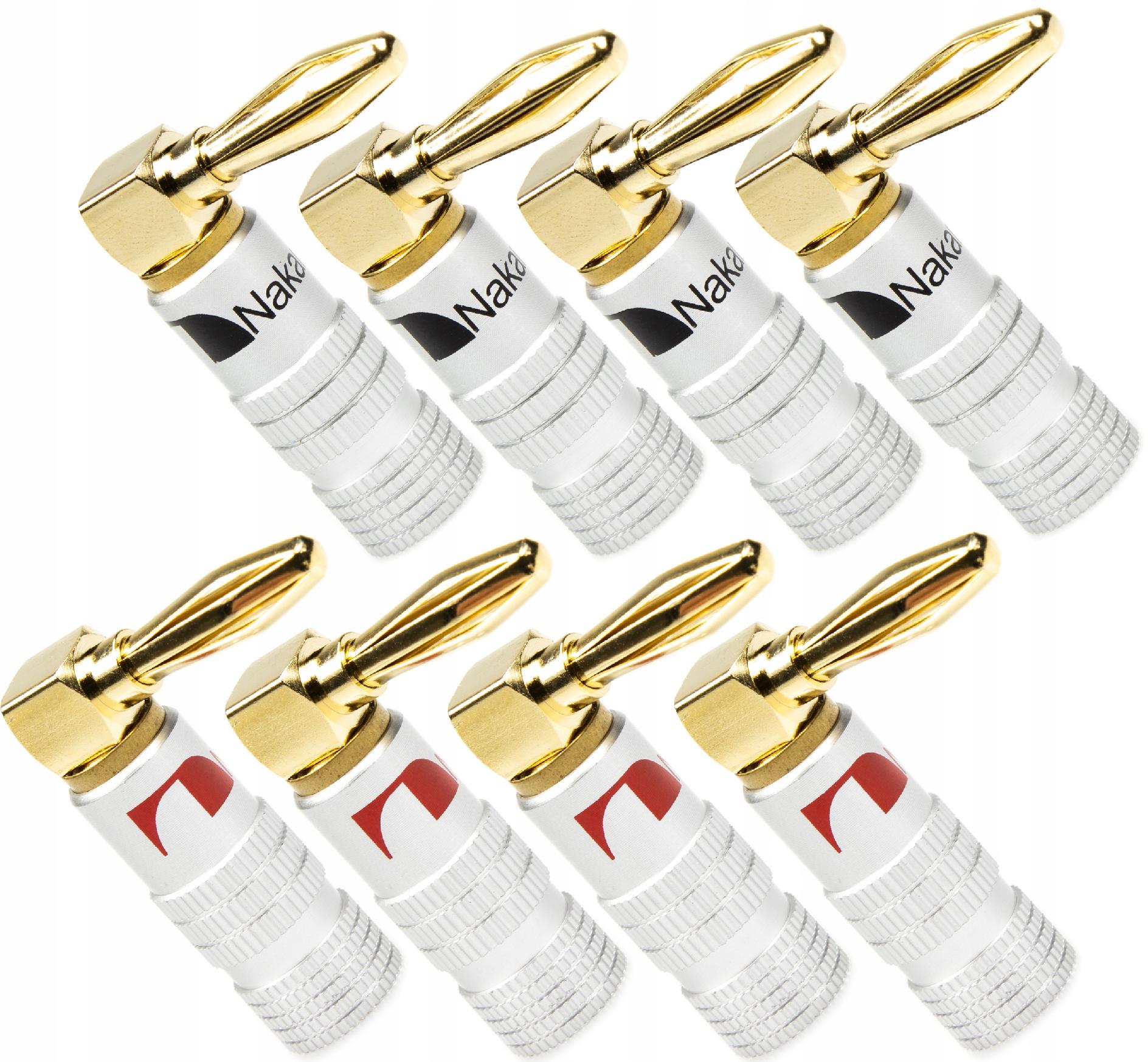 Zdjęcie AWparts WTYK BANANOWY KĄTOWY CZARNY + CZERWONY NAKAMICHI