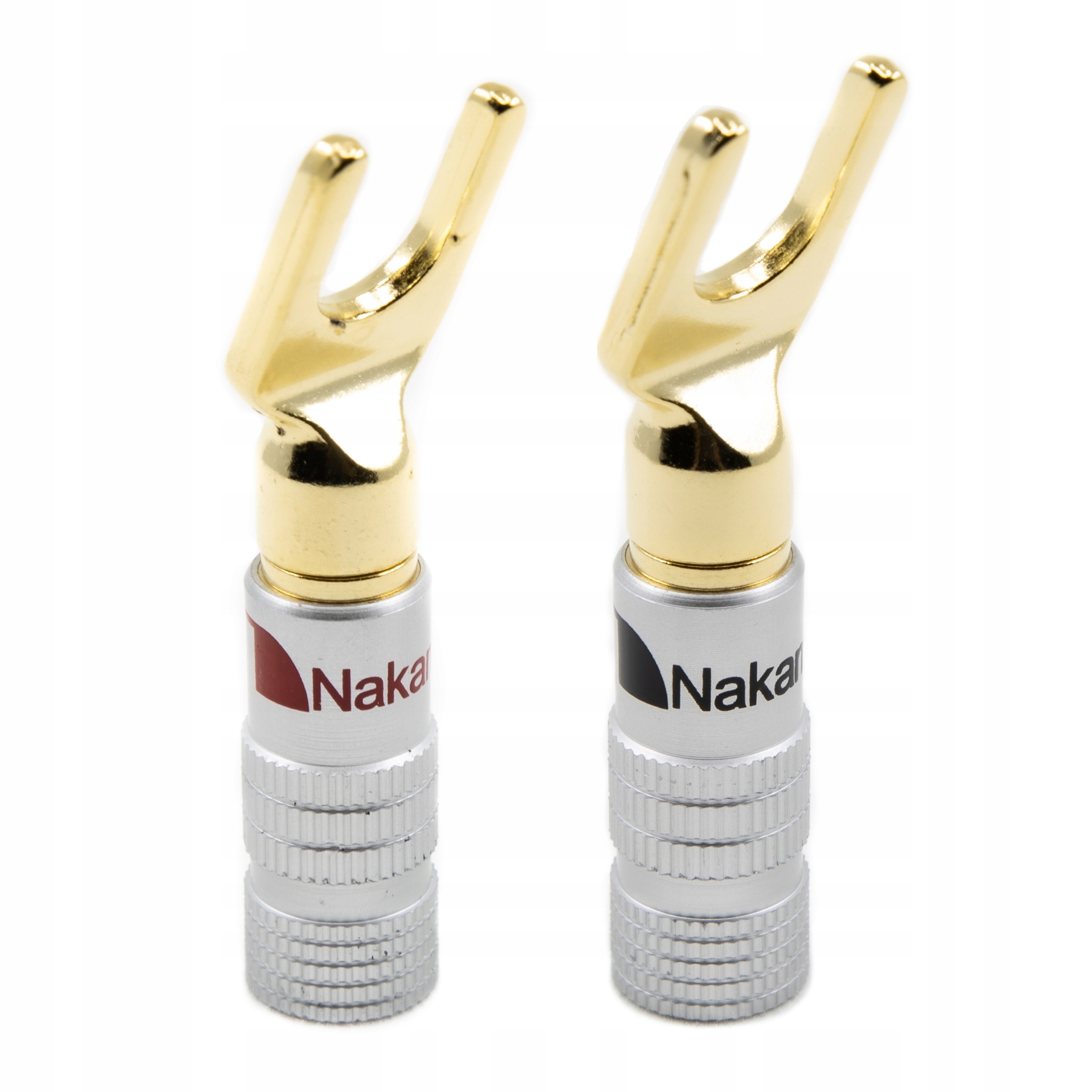 Zdjęcie AWparts 2x WTYKI GŁOŚNIKOWE WIDEŁKOWE NAKAMICHI GOLD HQ 4 2x1szt