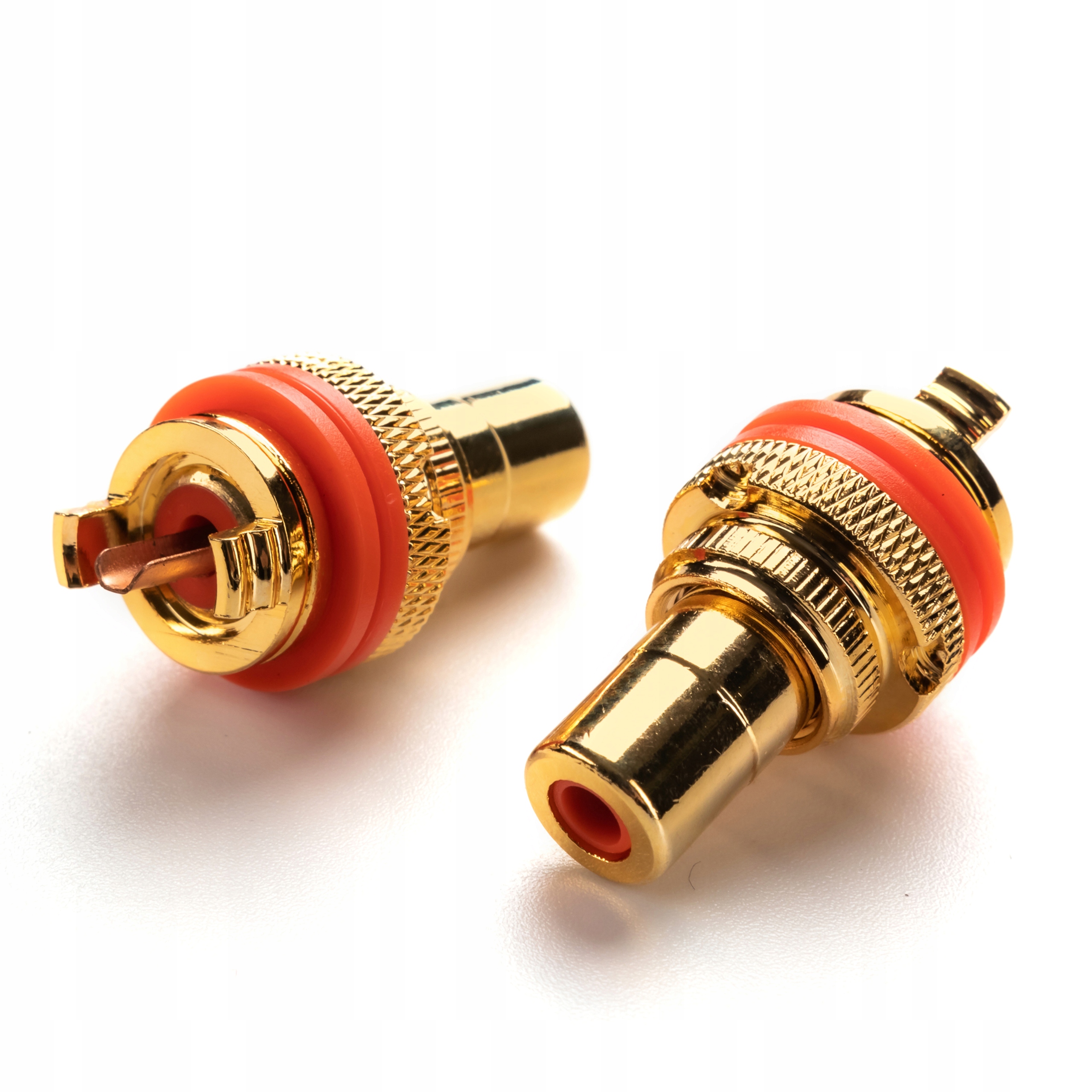 Zdjęcie AWparts GNIAZDO RCA CZERWONE NA OBUDOWĘ ZŁOCONE