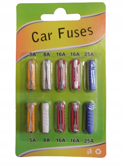 Zdjęcie AWparts 10x BEZPIECZNIKI SAMOCHODOWE CYLINDRYCZNE