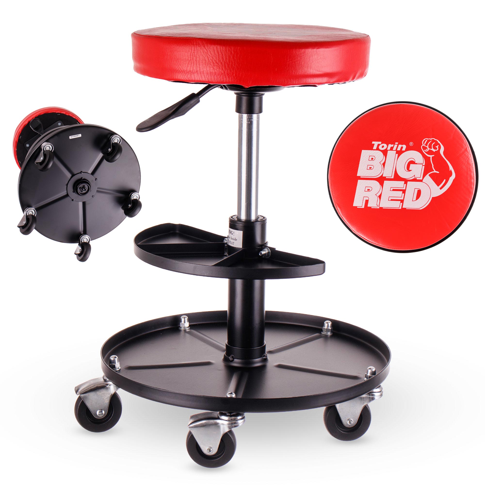 Taburet atelier BIG RED TRH6201J – rotativ, reglabil pe inaltime, constructie din otel
