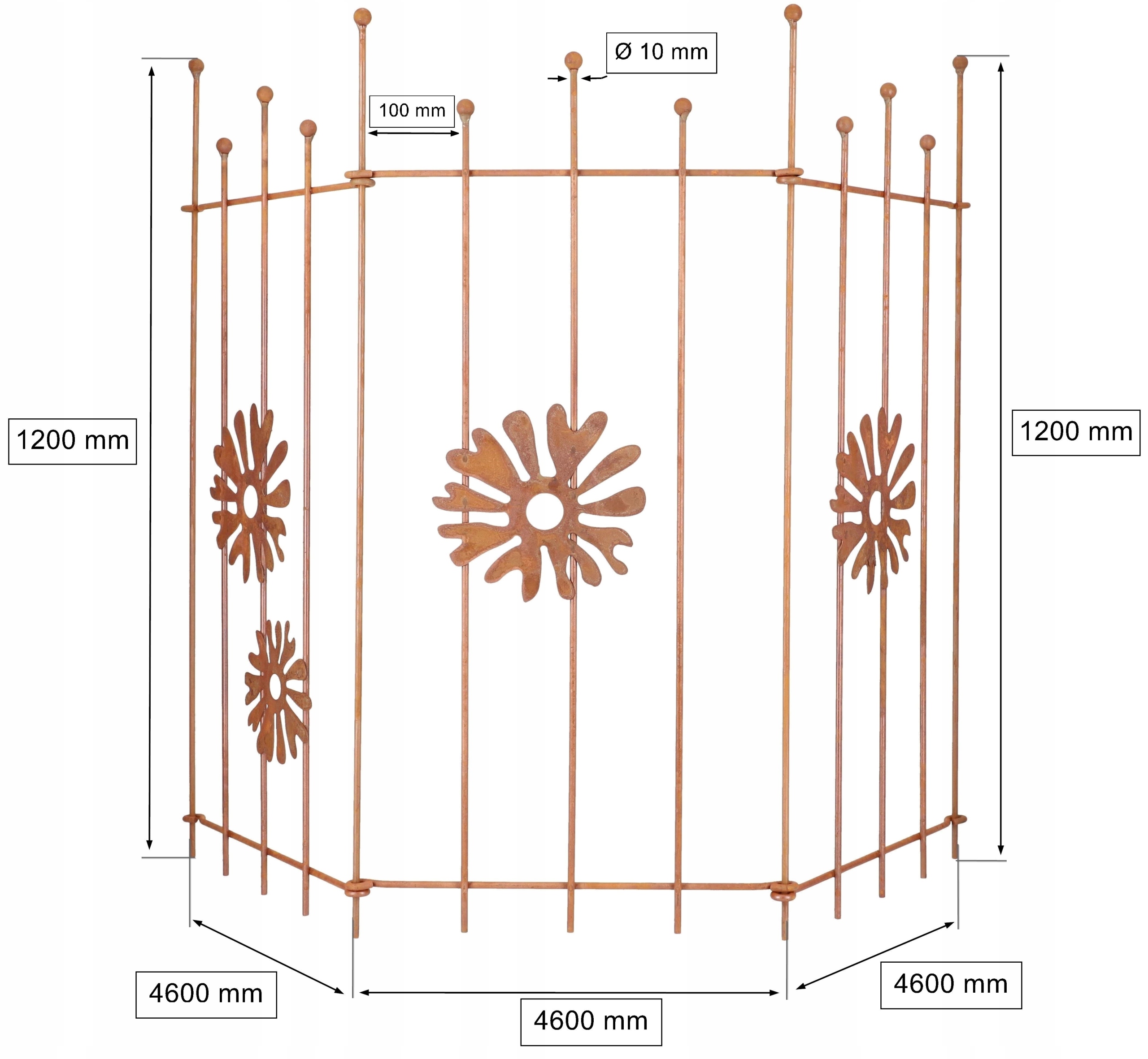Płotek Rdzawy Parawan Ogrodowy Palisada Z Grotami -Building Materials Shop c7cbce4522a80176d8d6683d6650e222