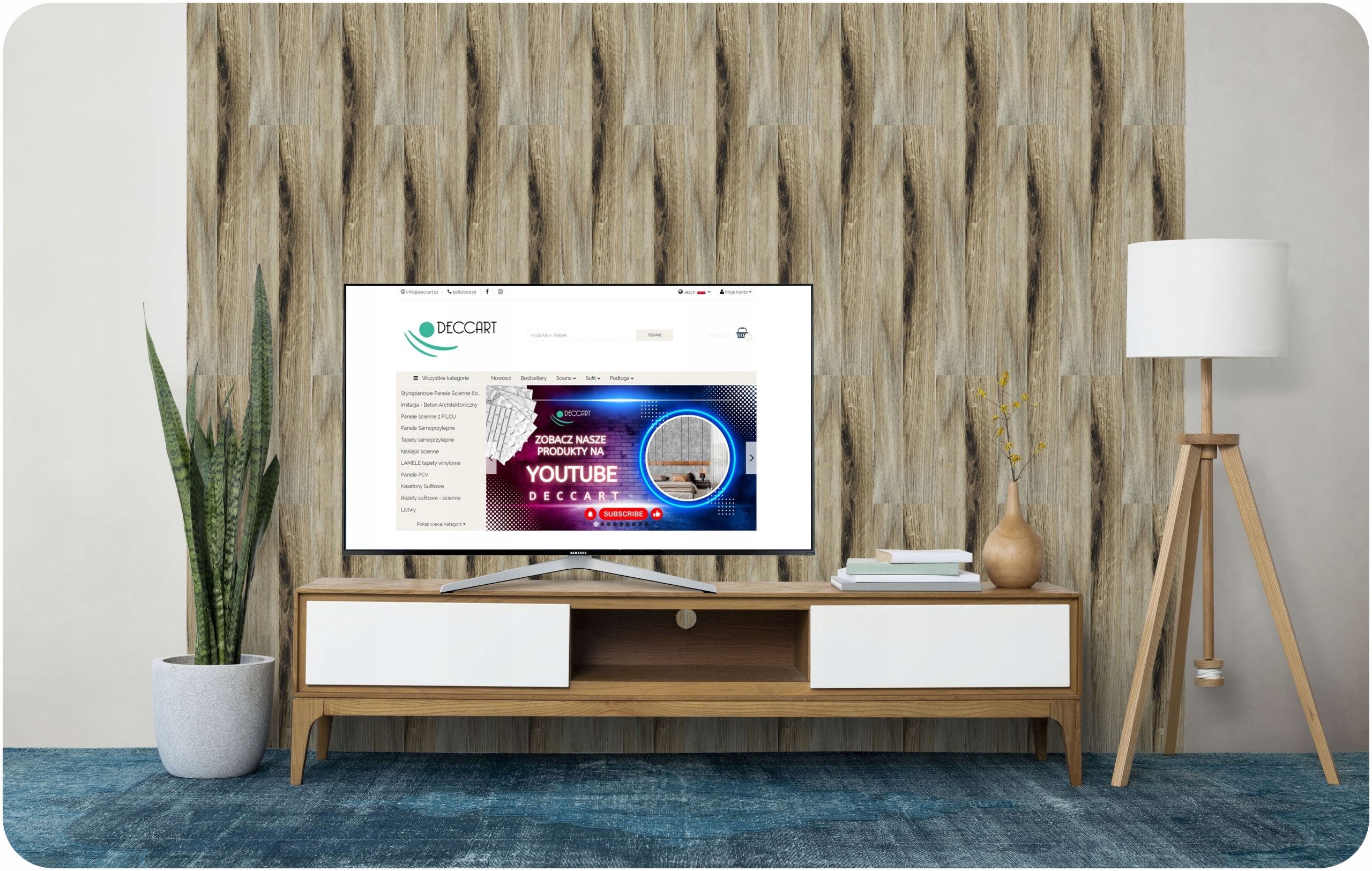 Deska Panele ŚCIENNE SAMOPRZYLEPNE DEKORACYJNE drewno 10x60cm M44 - 1szt