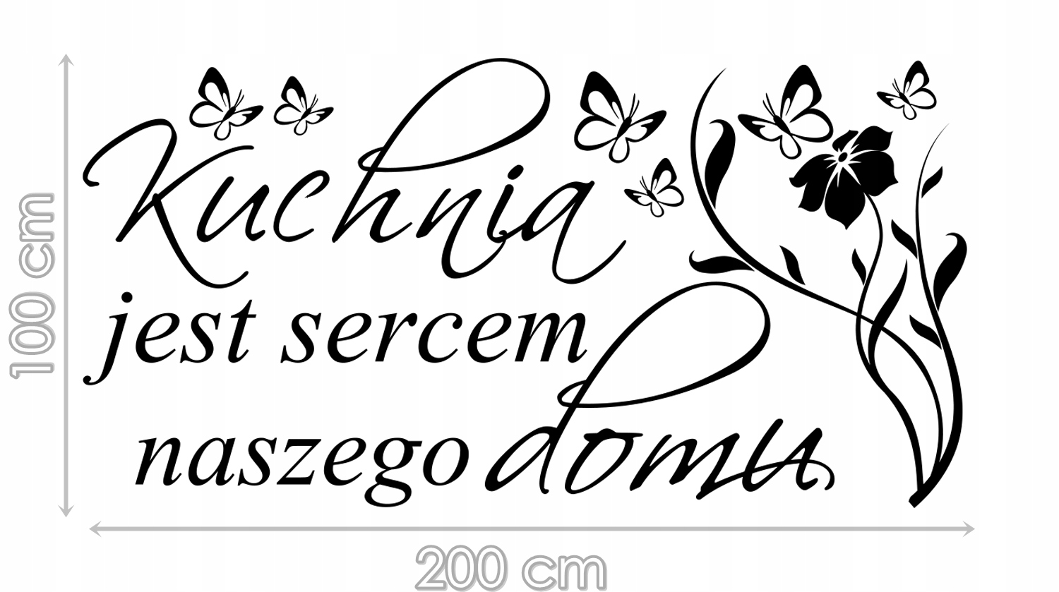 Naklejki ścienne do jadalni cytat kwiaty DK107 200x100cm