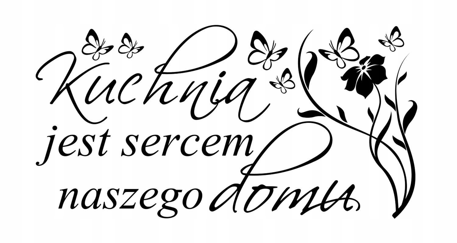 Naklejki ścienne do jadalni cytat kwiaty DK107 120x60cm