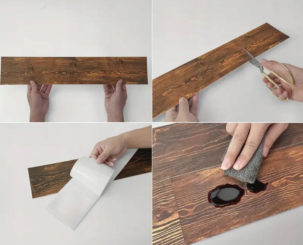 Deska Panele ŚCIENNE SAMOPRZYLEPNE DEKORACYJNE drewno 10x60cm M44 - 1szt