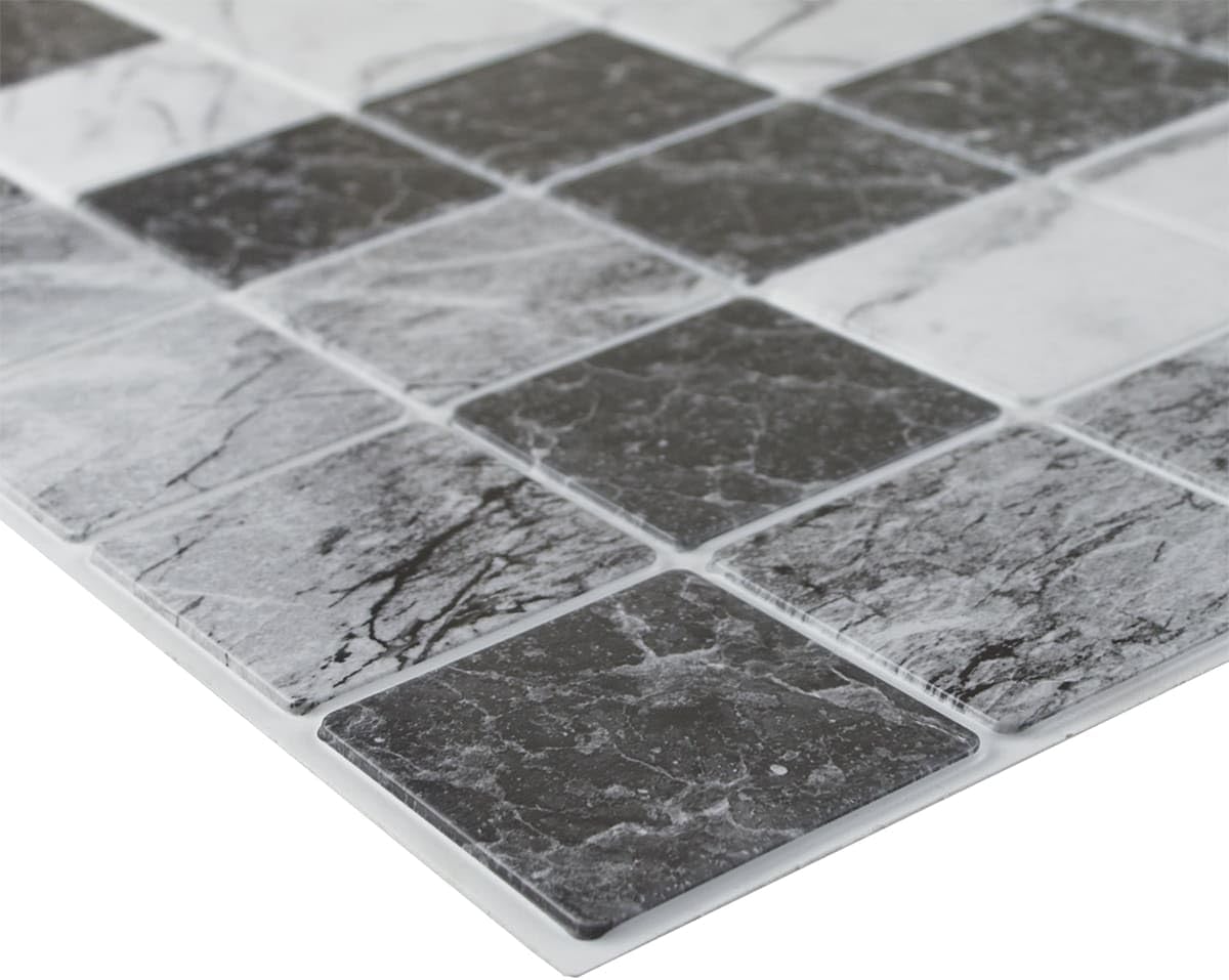 Panele Ścienne PCV Czarne Szare Marmur 3D płytki ścienne PCV Grey Marble