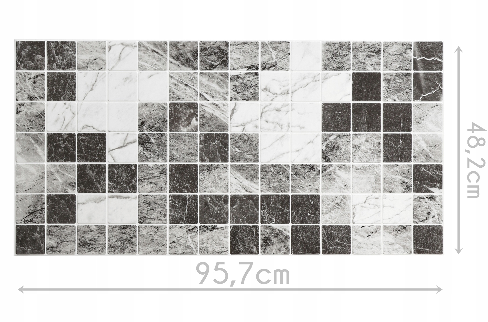 Panele Ścienne PCV Czarne Szare Marmur 3D płytki ścienne PCV Grey Marble