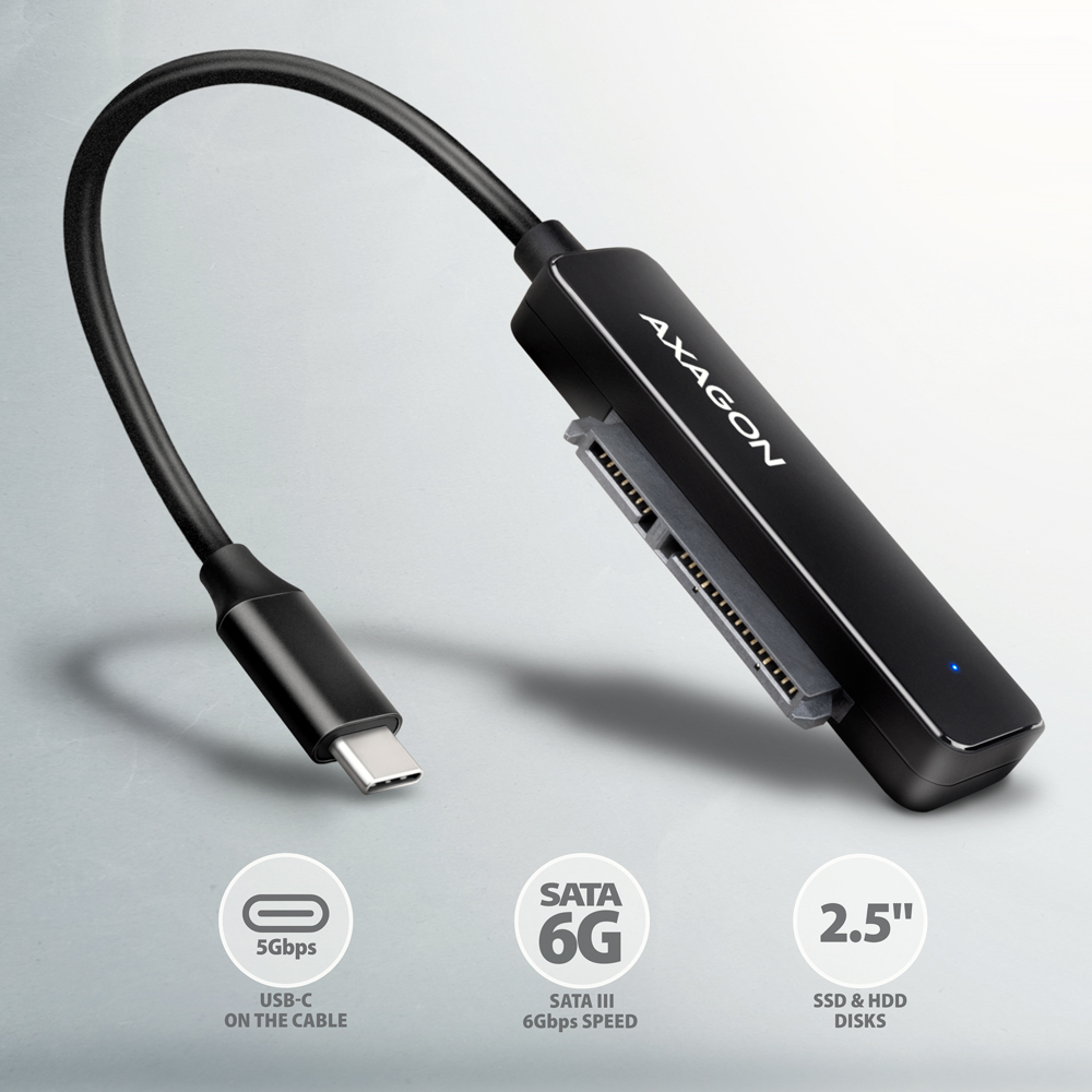 AXAGON USB-C 5Gbps - SATA 6G, 2.5" SSD/HDD SLIM Adapter | ADSA-FP2C