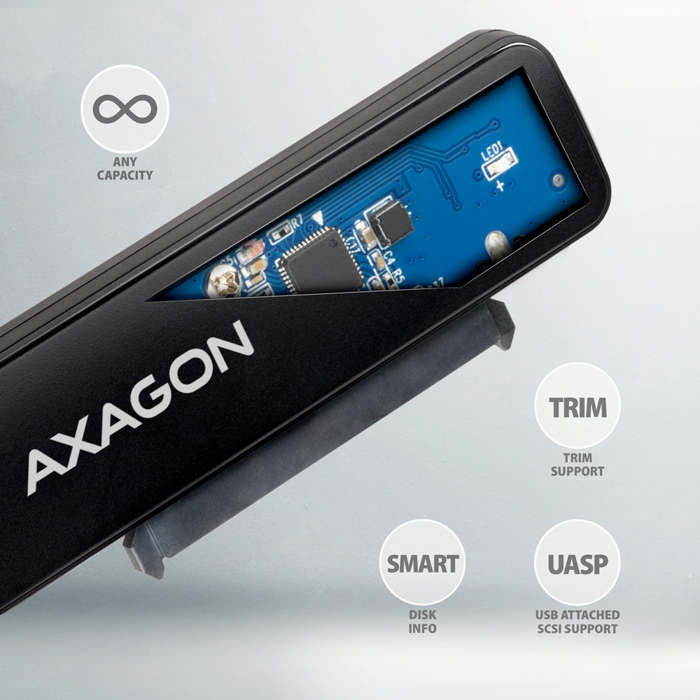 AXAGON USB-C 5Gbps - SATA 6G, 2.5" SSD/HDD SLIM Adapter | ADSA-FP2C