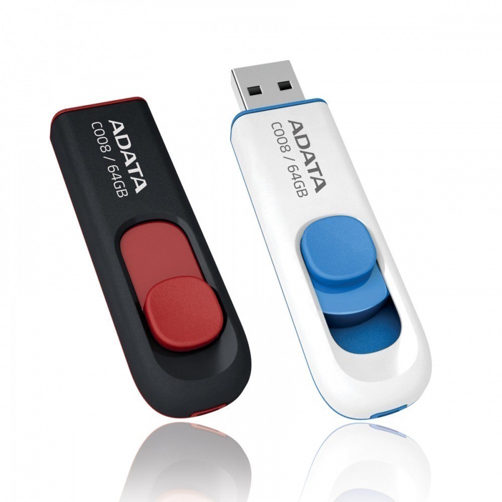 ADATA | C008 | 64 GB | USB 2.0 | Biały/Niebieski