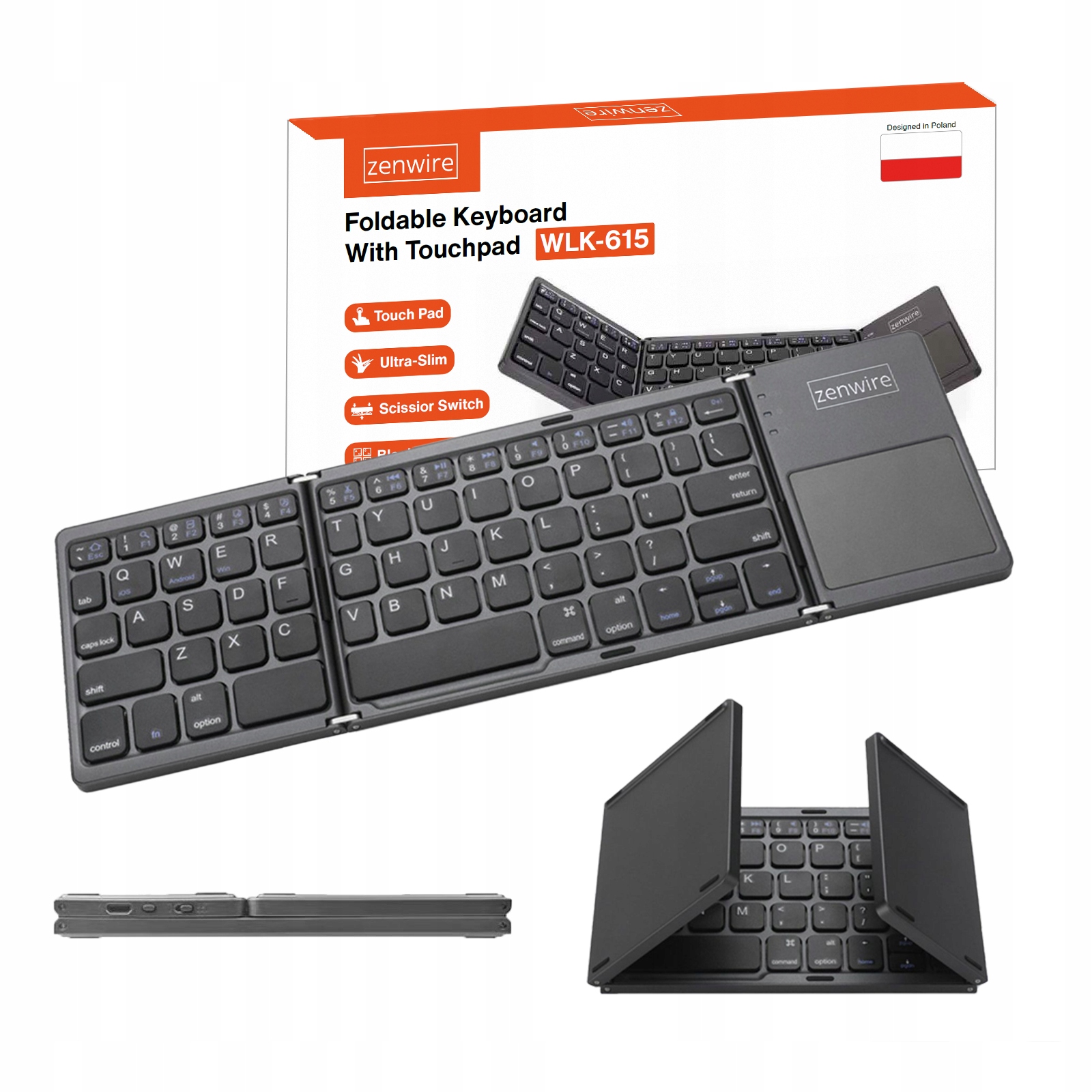 Tastatura, Zenwire Bluetooth 5.0, Saptamanala, Touchpad, USB-C