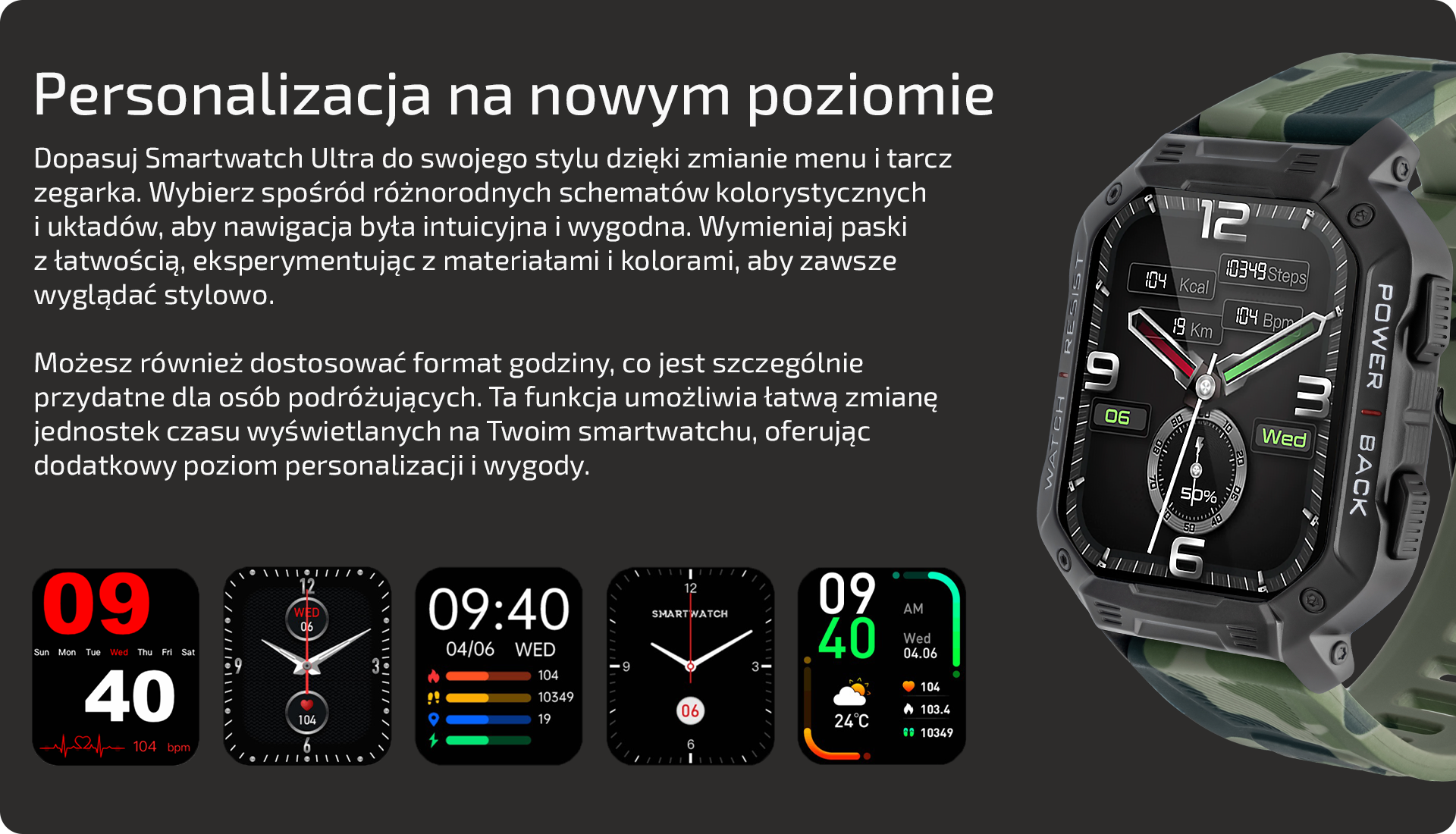 Smartwatch Utra Zielony Moro Watchmark