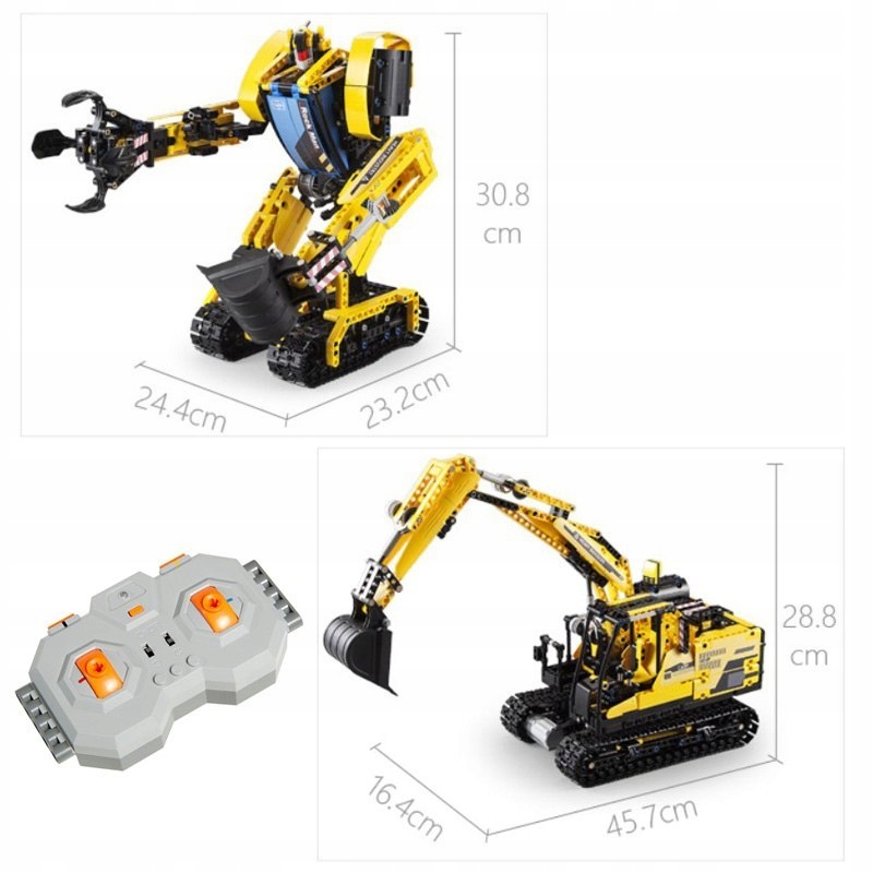 KLOCKI 2w1 CADA TECHNIC RC 2.4GHz KOPARKA ROBOT