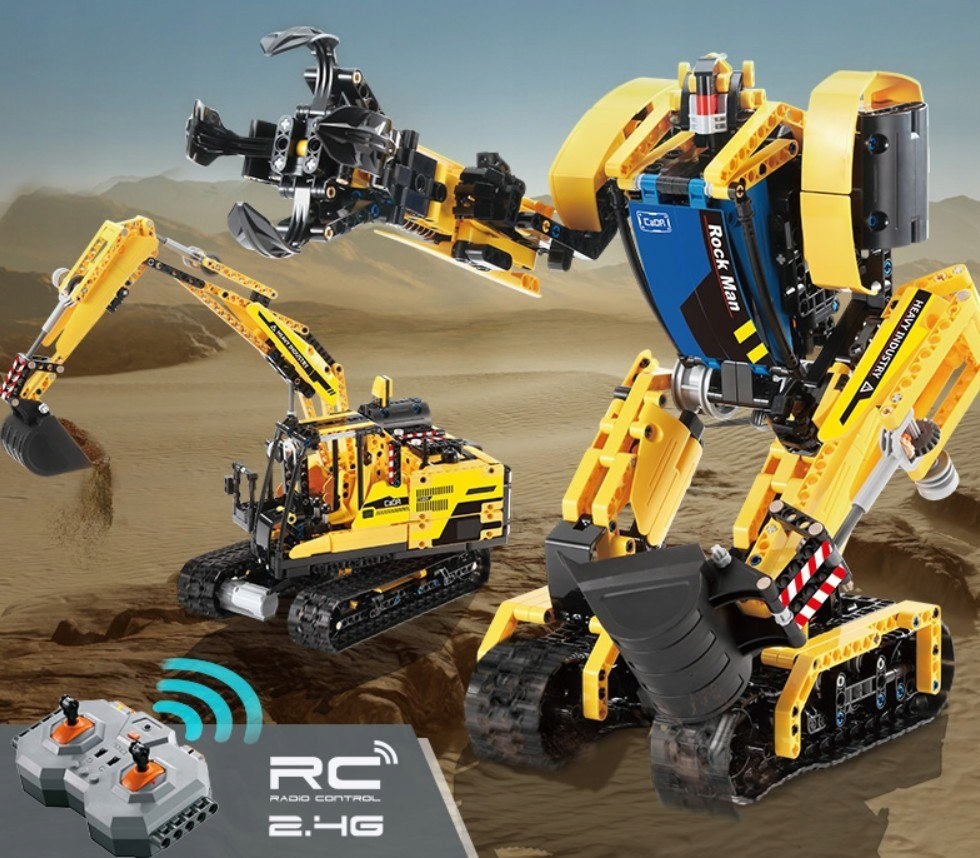 KLOCKI 2w1 CADA TECHNIC RC 2.4GHz KOPARKA ROBOT