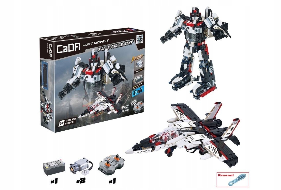 KLOCKI 2w1 CADA TECHNIC RC 2.4GHz SAMOLOT ROBOT