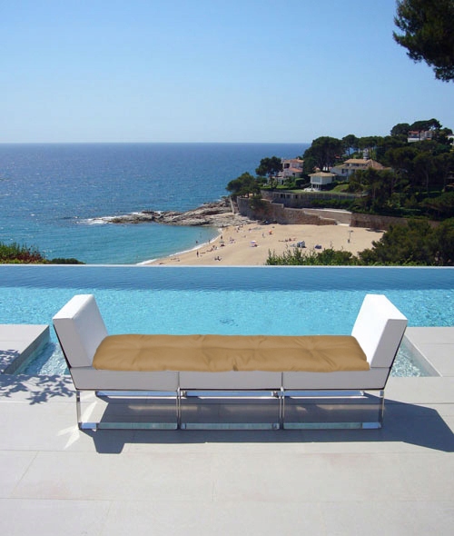 Poduszka ogrodowa na ławkę 120x38 - 4 sztuki beż