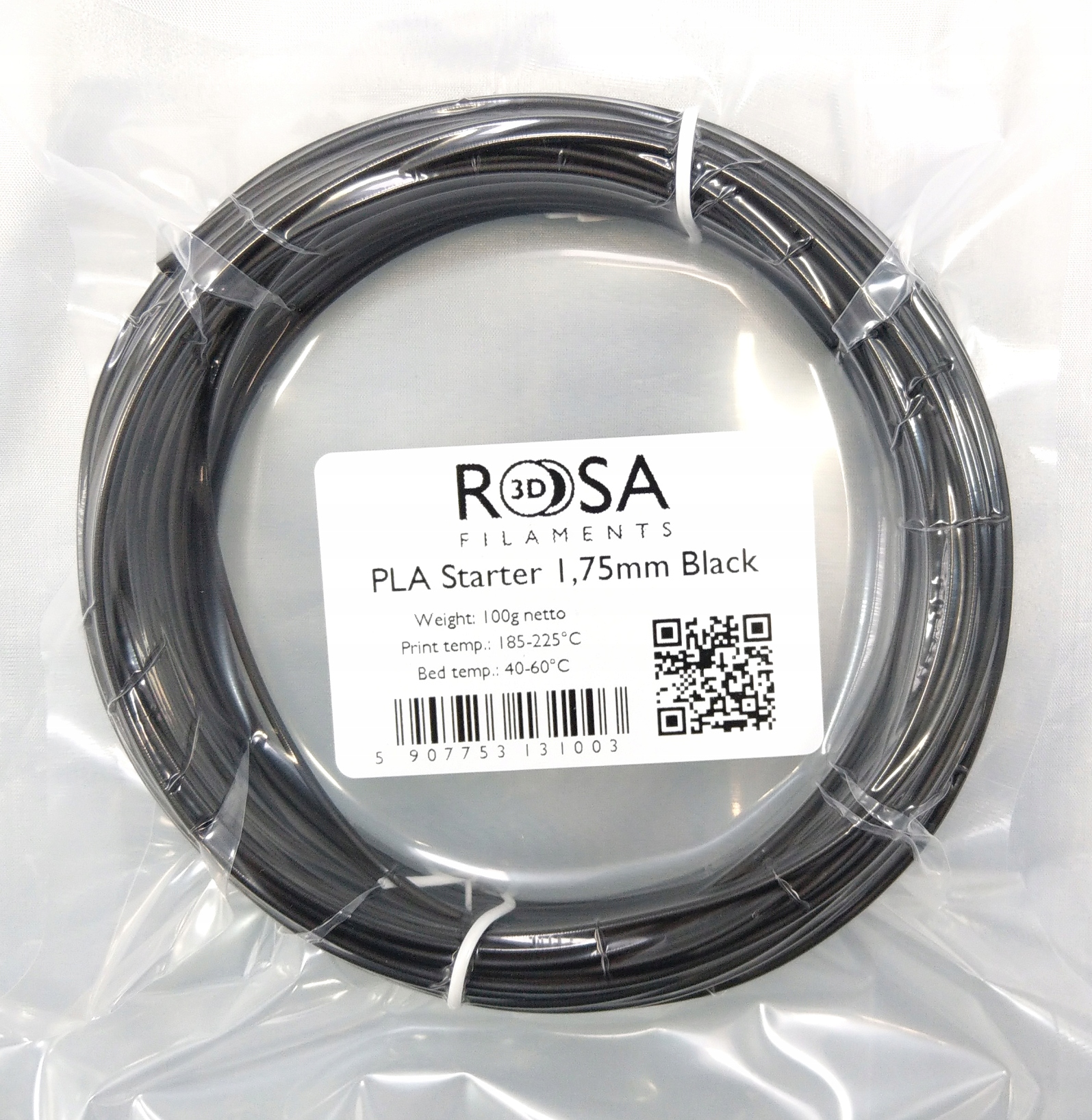 FILAMENT 3D PLA Starter Black 1,75mm 100g