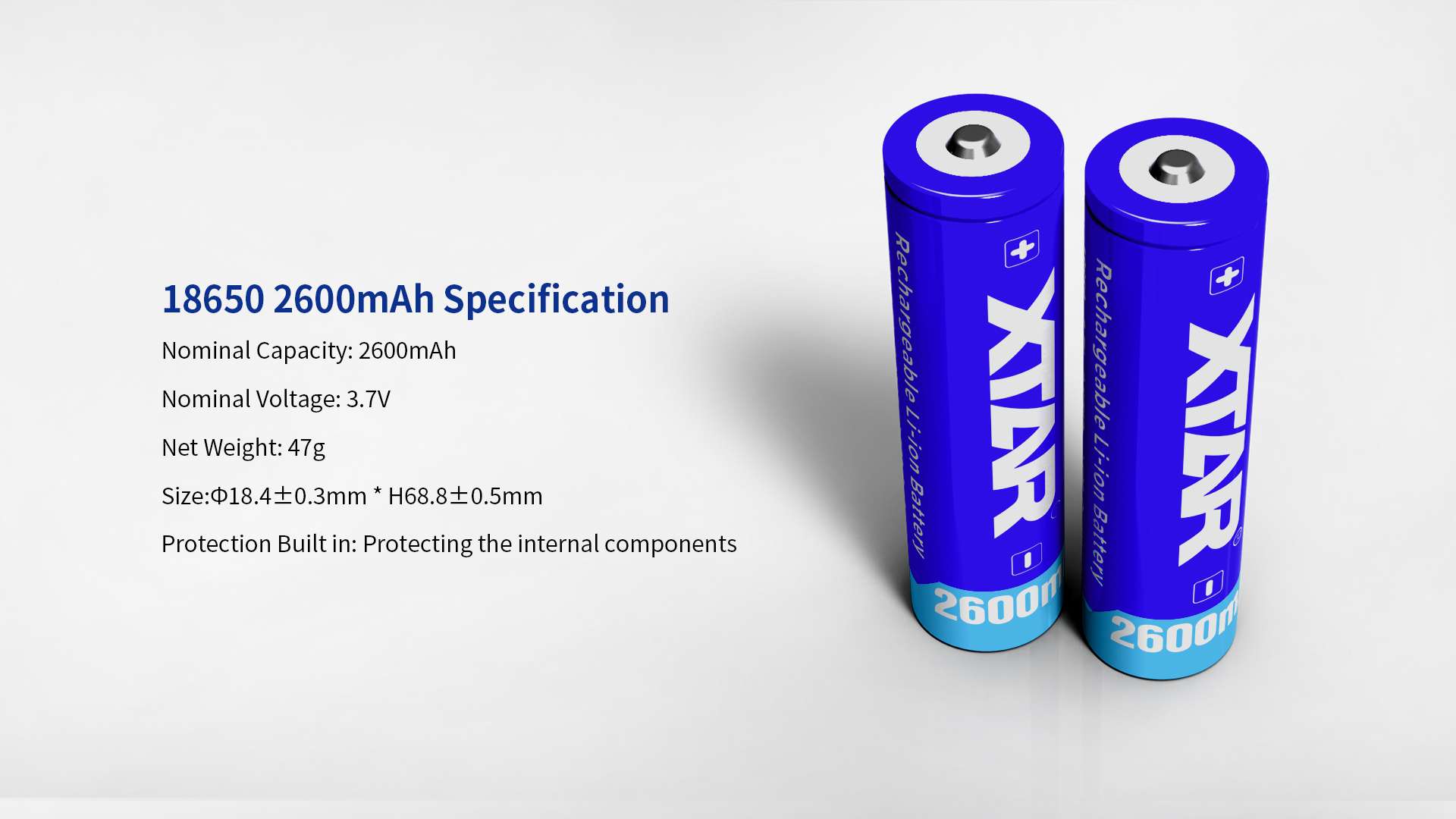 XTAR bateria 18650 2600mAh 3.6V litowo-jonowa z zabezpieczeniem