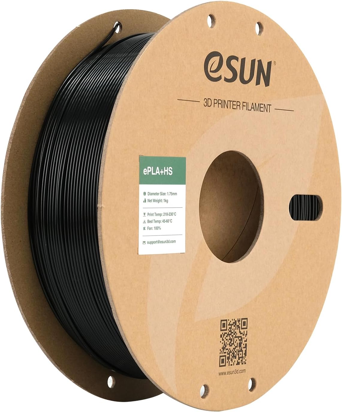 eSUN PLA+HS Filament 1.75mm 1000g Black Czarny