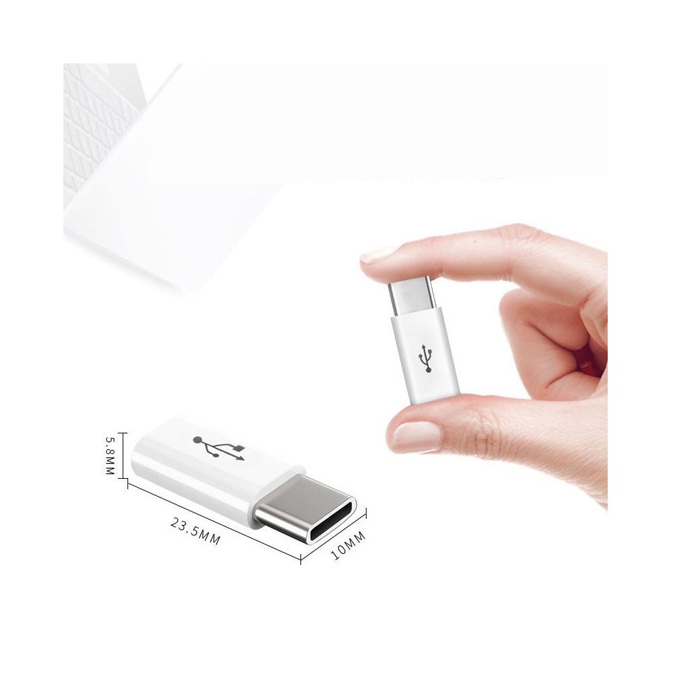ProRock White Micro to Type-C Charger Adapter