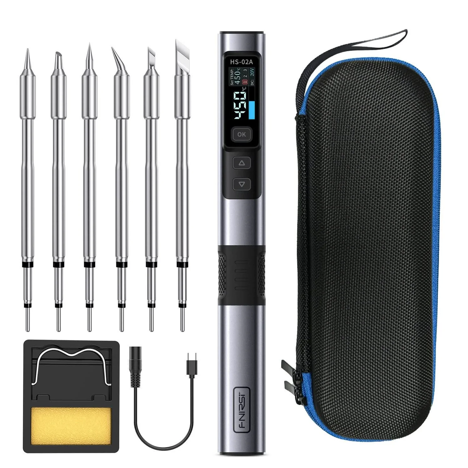FNIRSI HS-02A Zestaw lutownicy 6 grotów