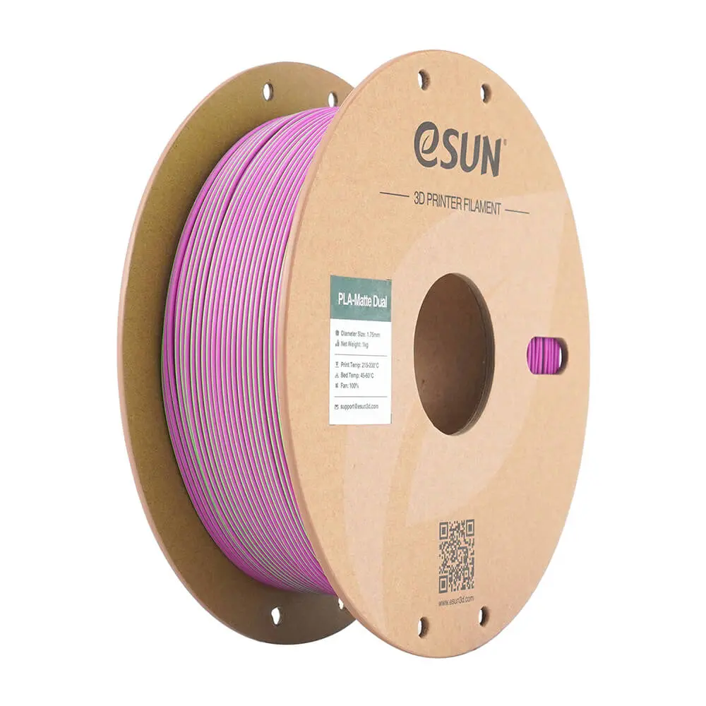 eSUN PLA Matte Dual Filament Morandi zielono - różowy 1.75mm 1000g papierowa rolka