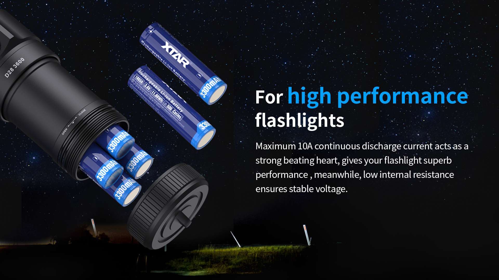XTAR bateria 18650 3300mAh 3.6V litowo-jonowa z zabezpieczeniem