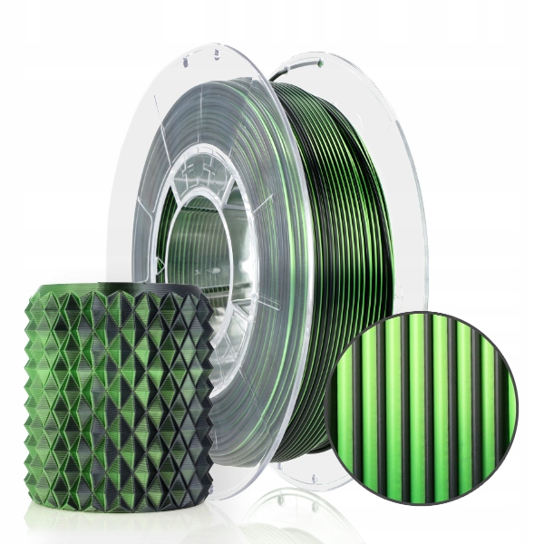 FILAMENT 3D PLA Magic Silk Mistic Green (black+green) 300g