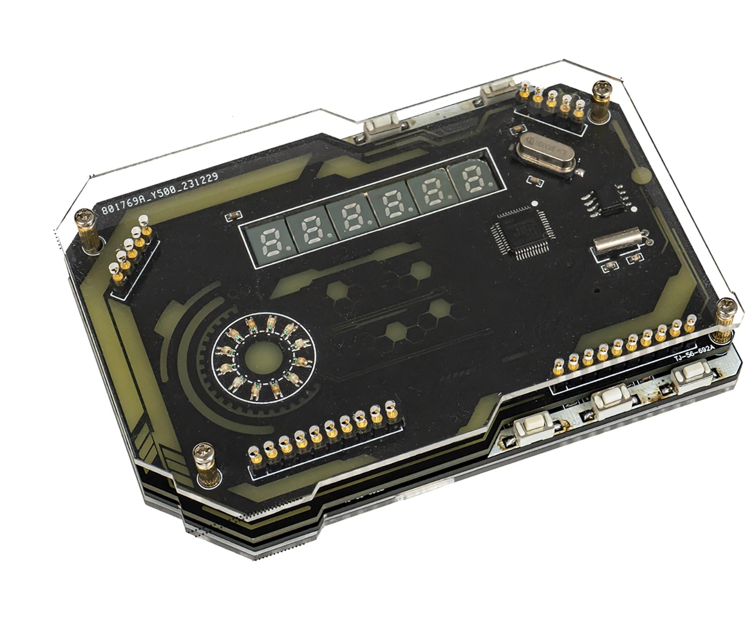 Zestaw do samodzielnego montażu cyberpunkowy zegar RGB DIY Kit