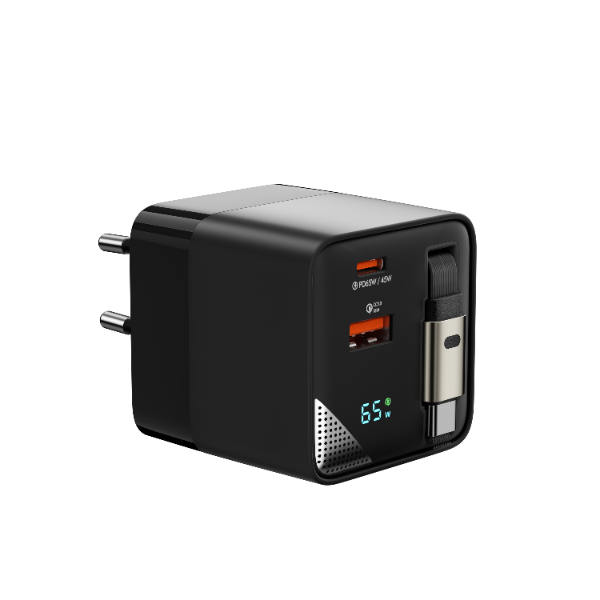 ProRock szybka ładowarka USB 65W ze zwijanym kablem wtyczka EU