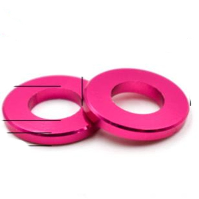 ProRock M3 10pcs Set Pink Aluminum Flat Washers 3x6x1mm - Anodized Finish