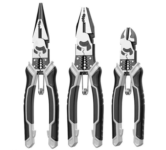 ProRock zestaw 7-8 cali 3-częściowe szczypce monterskie czarne-szare