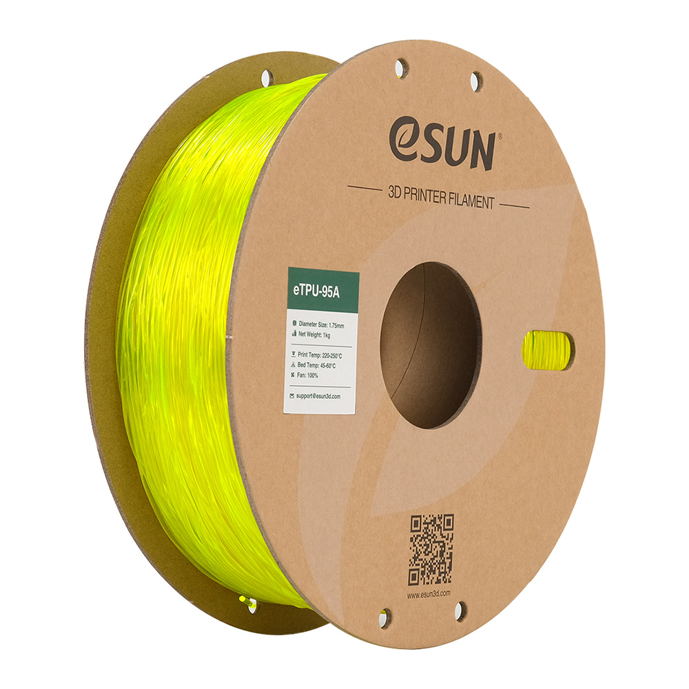 eSUN TPU-95A Filament 1.75mm 1000g Transparent Yellow Żółty