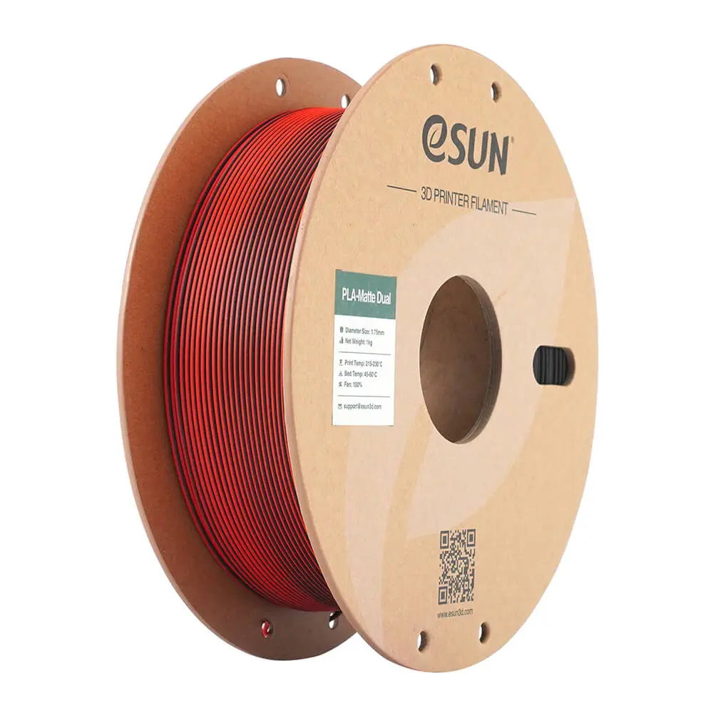 eSUN PLA Matte Dual Filament Morandi czerwono - czarny 1.75mm 1000g papierowa rolka