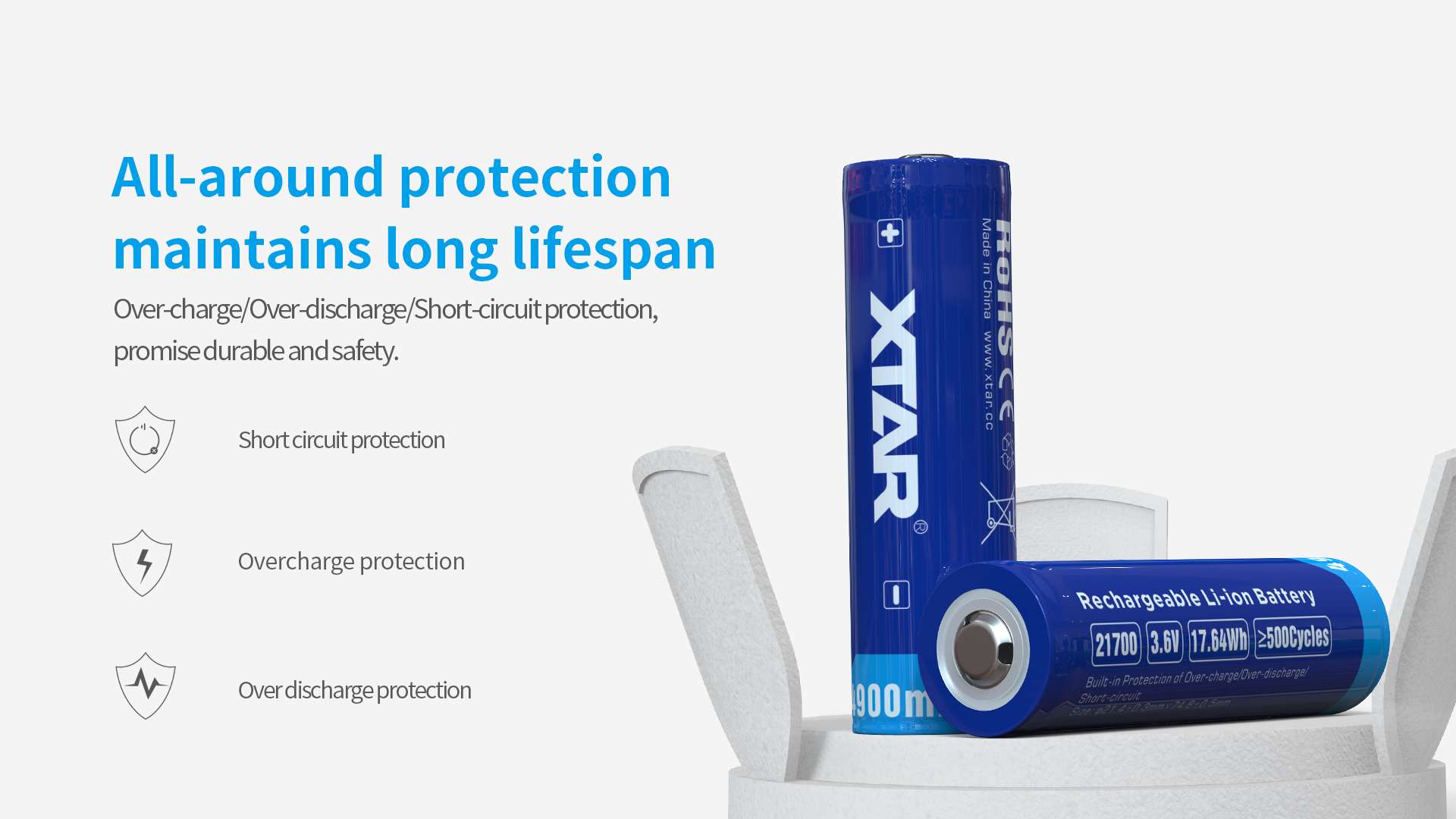 XTAR bateria 21700 4900mAh 3.6V litowo-jonowa z zabezpieczeniem
