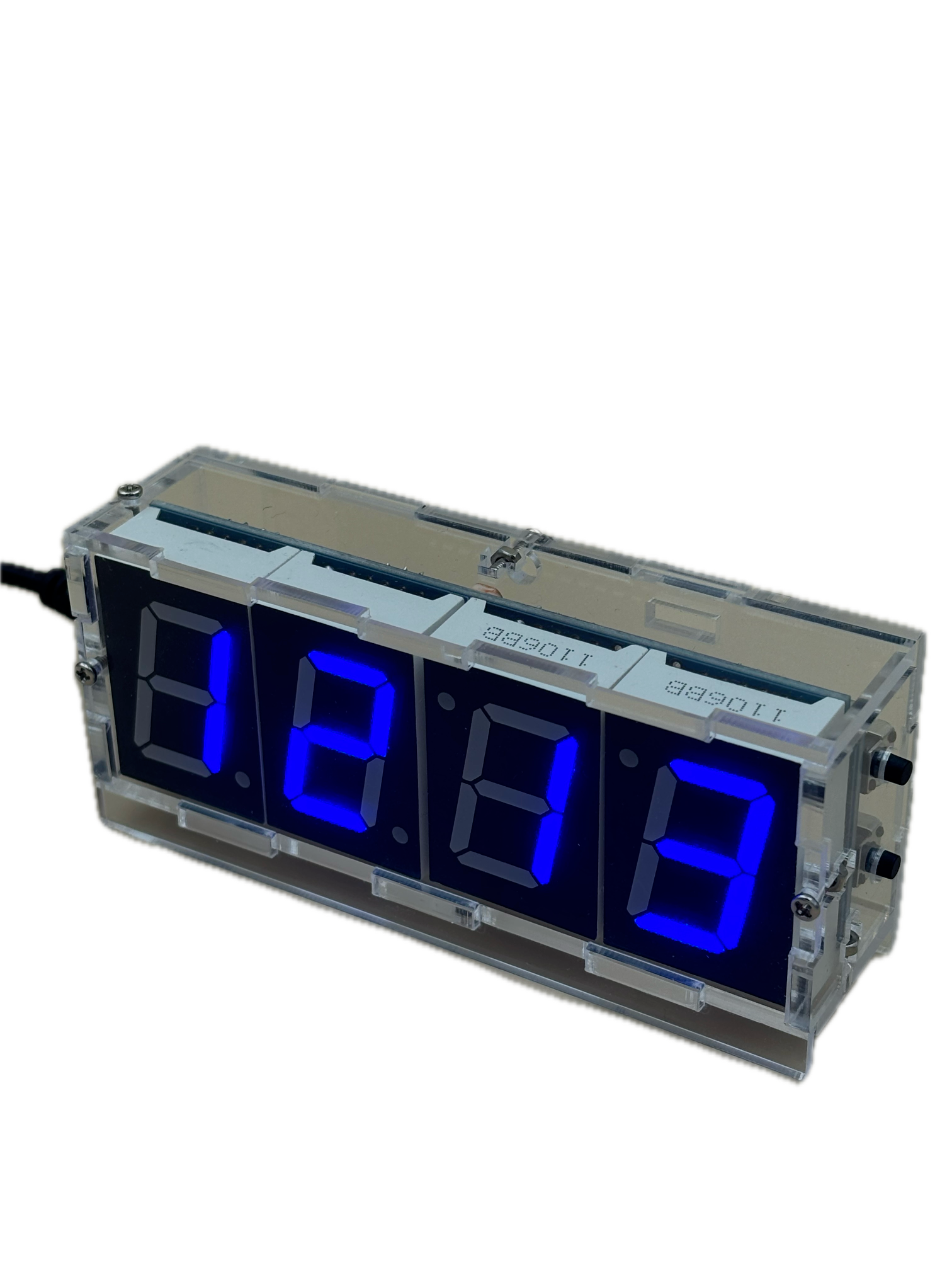 Zestaw do samodzielnego montażu cyfrowy zegar elektroniczny DIY niebieski