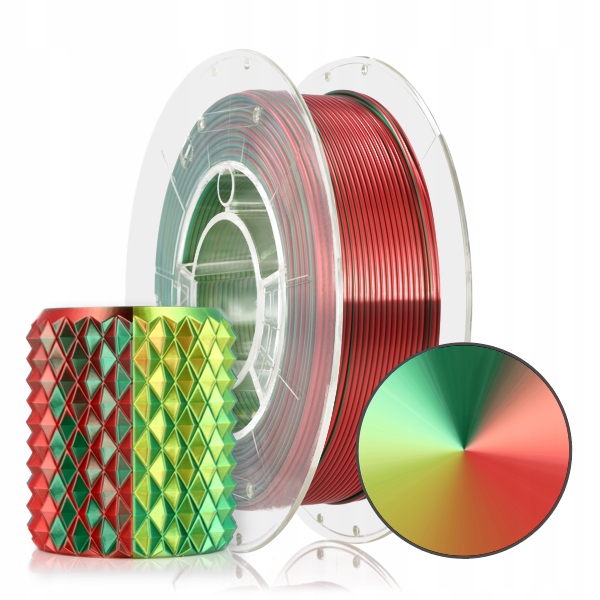 FILAMENT 3D PLA Magic Silk XMAS (Gold-Green-Red) 300g